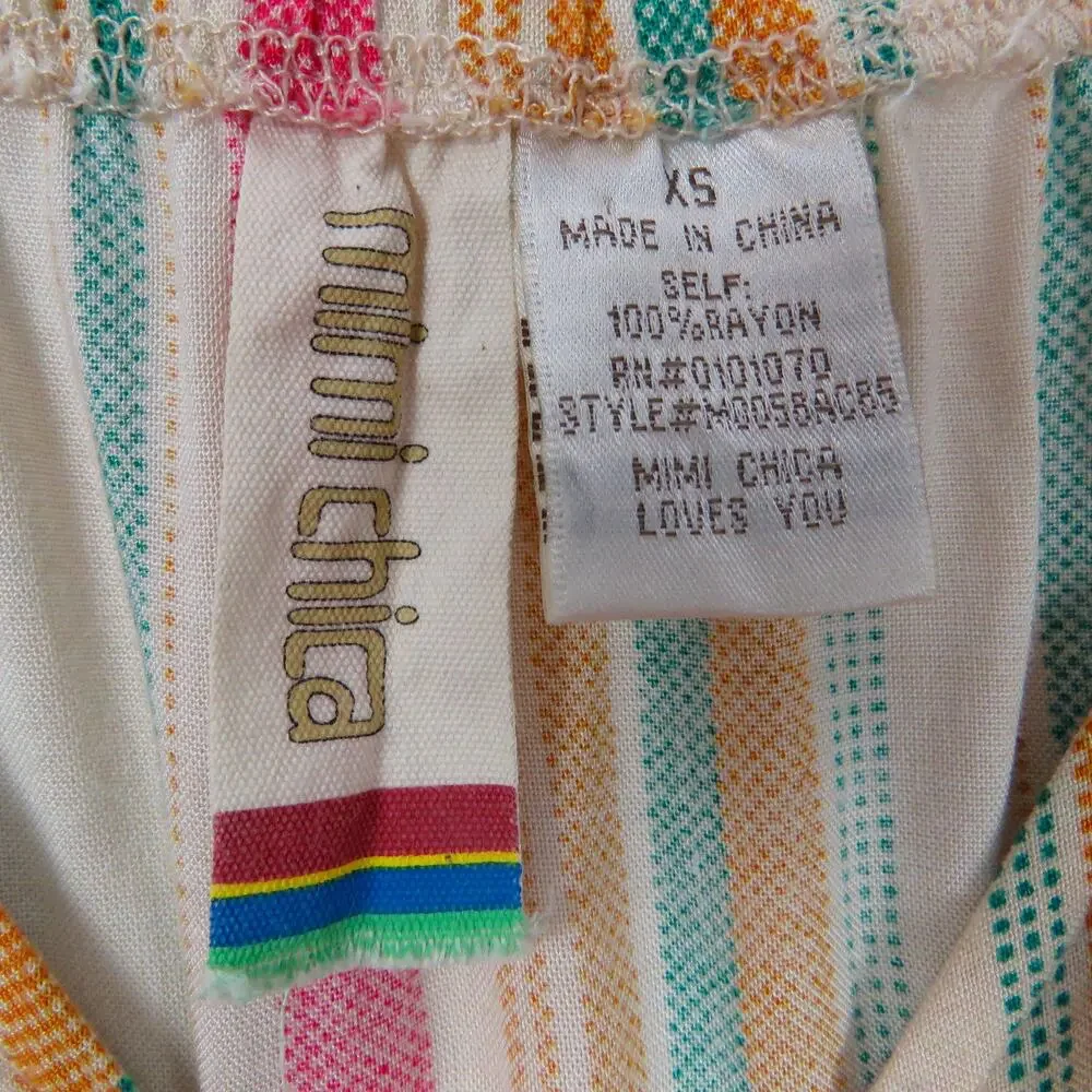 Francesca's Mimi Chica Multicolor Rainbow Stripped Maxi Dress XS - Picture 3 of 4